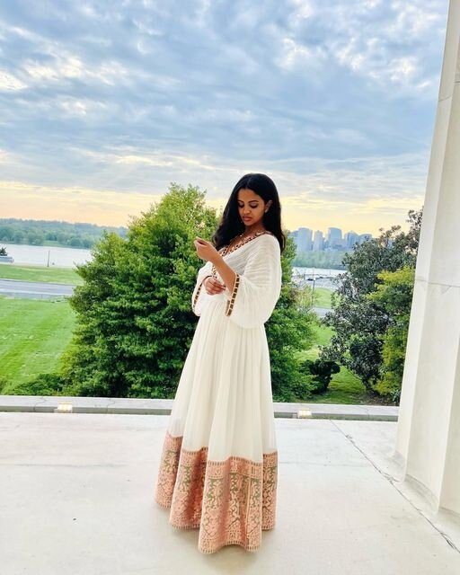 A Beautiful Habesha Dress Made in Ethiopia, Full Shimena
