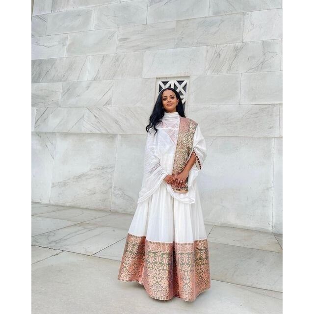A Beautiful Habesha Dress Made in Ethiopia, Full Shimena
