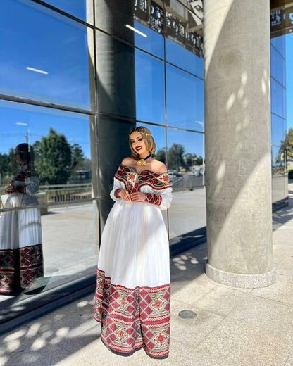 Dark Red Habesha Dress Modern Habesha Kemis For Any Occassion Habesha Libs ሀበሻ