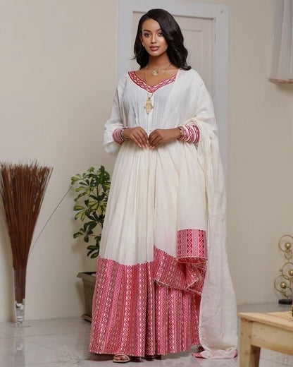 Simple Ethiopian Dress Modern Habesha Dress Women's Dress Habesha Kemis Eritrean Dress Women's Style ሀበሻ ቀሚስ ሀበሻ ልብስ