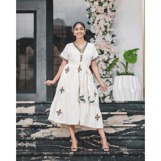 Maxi Habesha Dress Stylish Habesha Kemis Fetil Material Ethiopian Clothing