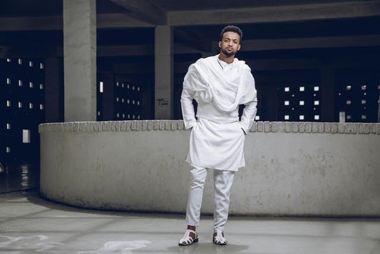 A Complete Traditional Ethiopian Outfit for Men with Shoes
