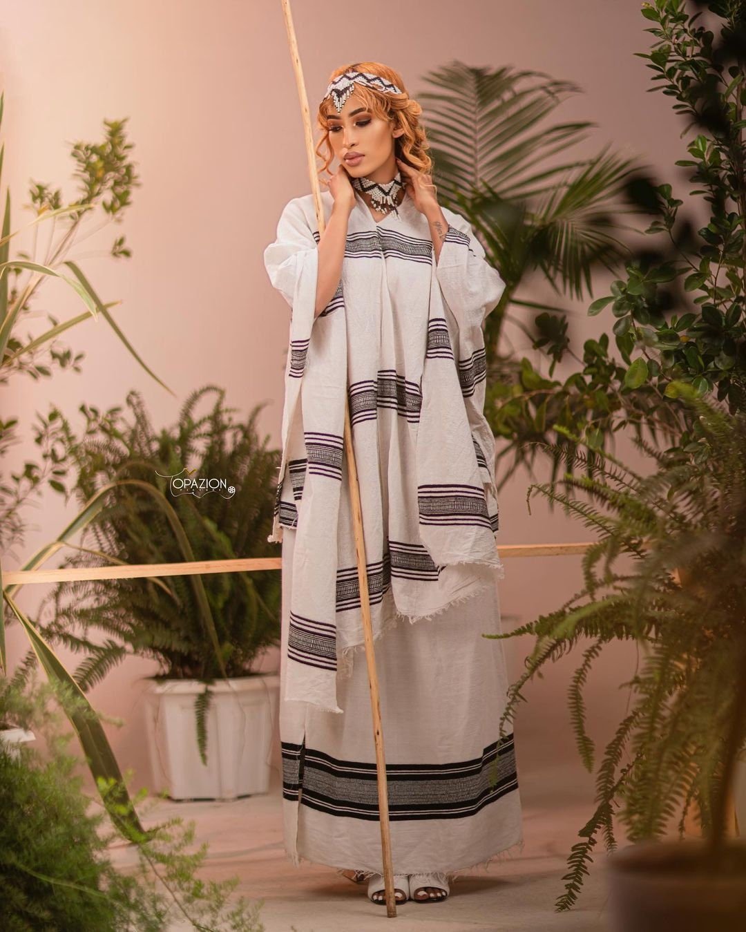 Traditional Guji Oromo Handwoven Dress With Accessories