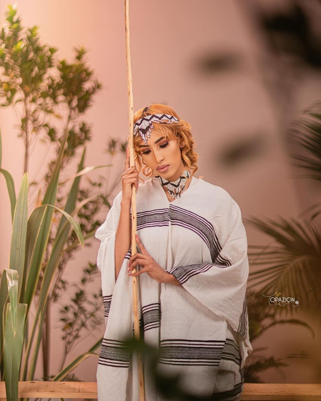 Traditional Guji Oromo Handwoven Dress With Accessories