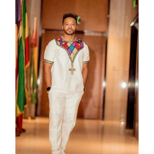 A Traditional Shirt and Pants Set for Men, Habesha shirt, ሀበሻ