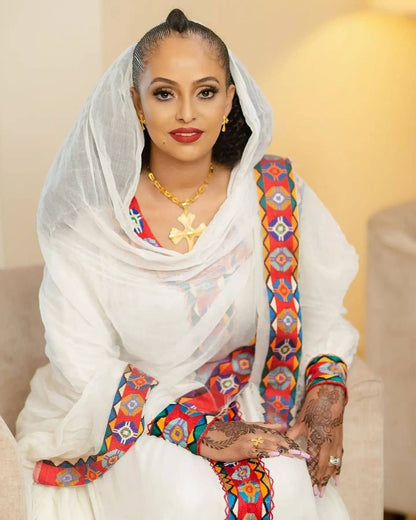 Stunning Ethiopian Habesha Dress Habesha Kemis modern Zuria Handwoven Traditional Ethiopian Dress ሀበሻ ቀሚስ ሀበሻ ልብስ