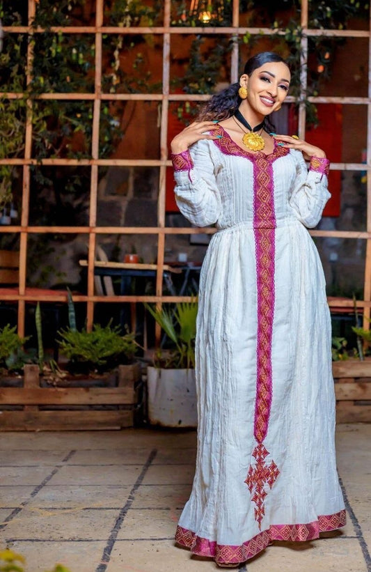 Beautiful Habesha Dress Handwoven Ethiopian Dress Habesha Kemis Zuria Traditional Ethiopian Dress Eritrean Dress ሀበሻ ቀሚስ ሀበሻ ልብስ