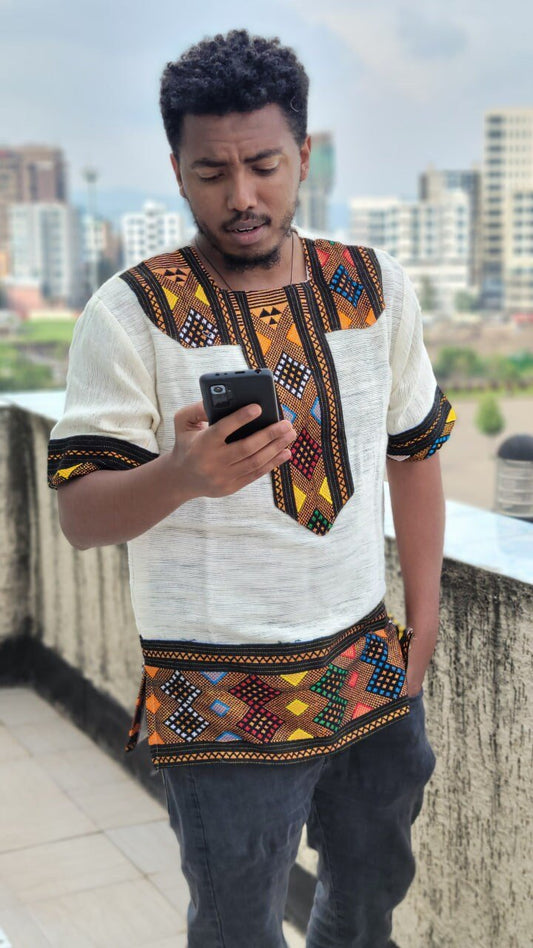 Ethiopian Handwoven Shirt Habesha Shirt For Men Ethiopian Cloth Exquisite Habesha shirt ሀበሻ
