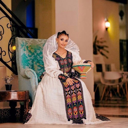 Magnificent Axum Fetil Handwoven Habesha Dress with a Gorgeous Design, Zuria, Habesha libs, Habesha kemis, ሀበሻ