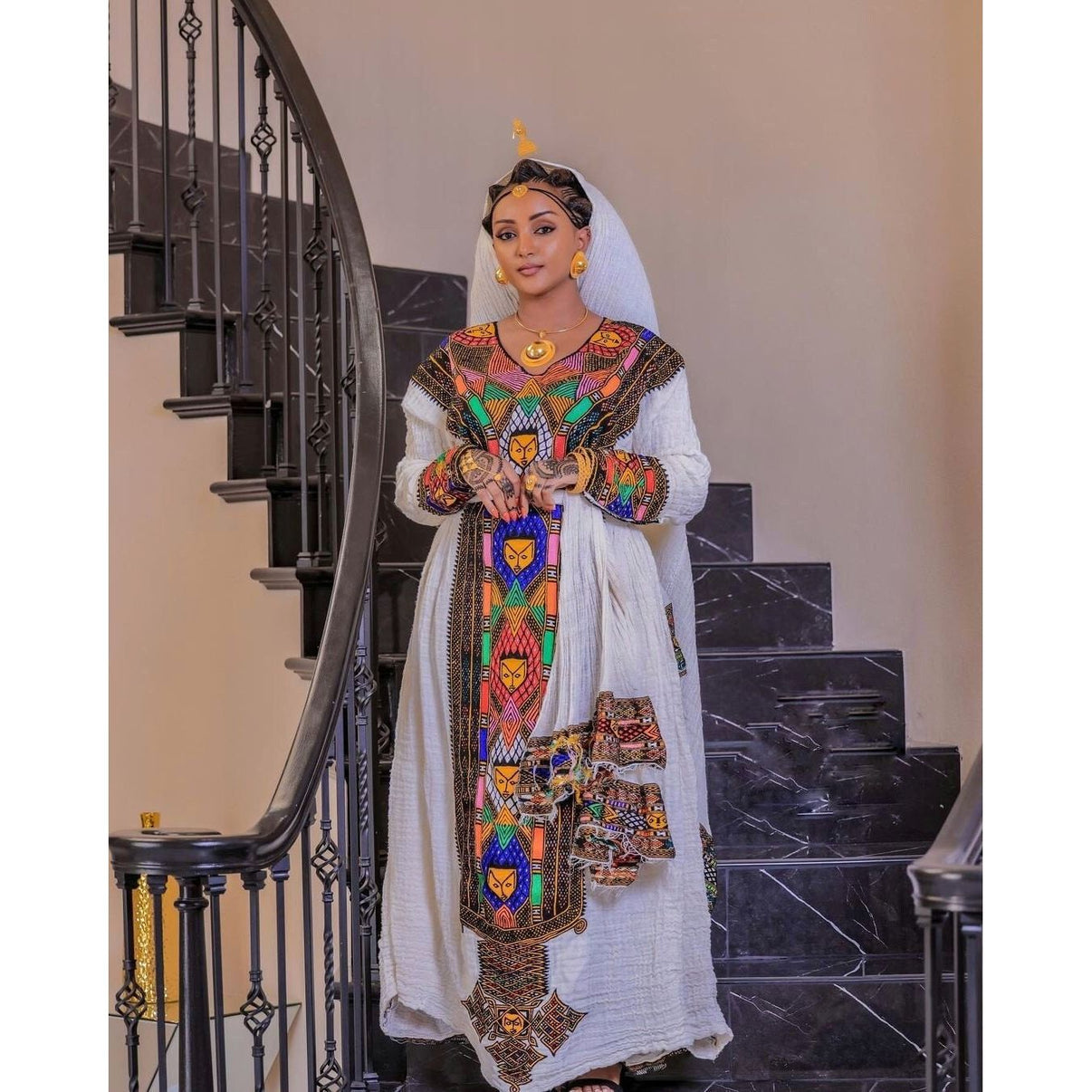 Elegant Traditional Ethiopian Dress | Axum Fetil Habesha Dress