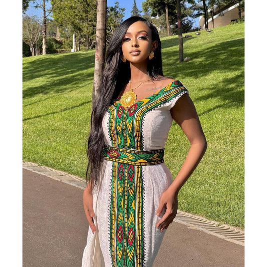 Modern Habesha Kemis Elegant Ethiopian Habesha Dress Zuria Modern Traditional Ethiopian Dress ሀበሻ ቀሚስ ሀበሻ ልብስ