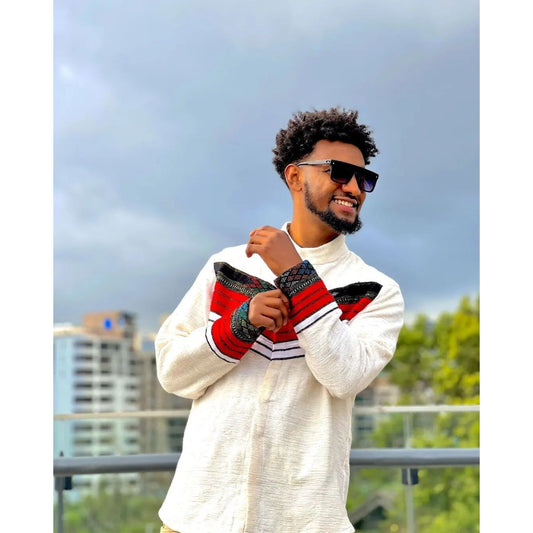 Modern Oromo Shirt for Men Abbaa Gadaa Oromo Shirt for Men Ethiopian Cloth Habesha shirt ሀበሻ Uffata Aadaa Oromoo
