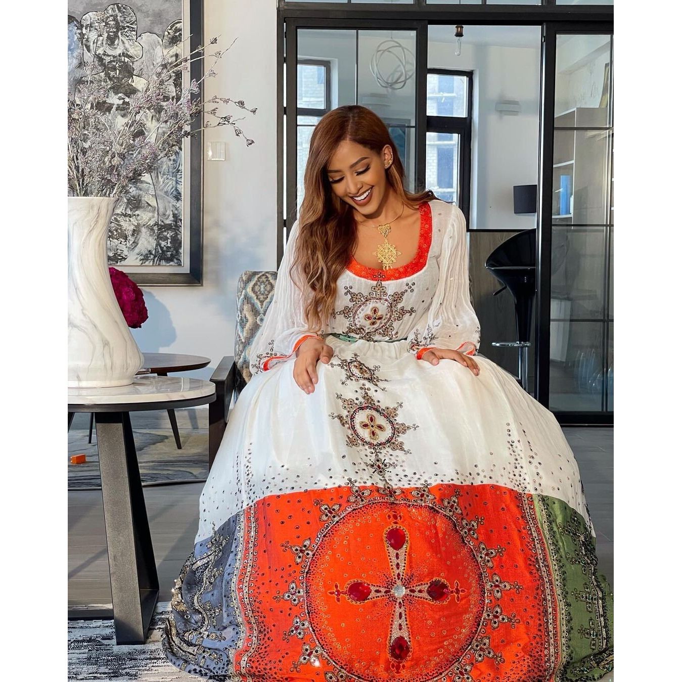 Beautiful Ethiopian Wedding Dress Habesha Dress Handwoven Habesha Kemis Modern Habesha Libs Eritrean Dress ሀበሻ ቀሚስ ሀበሻ ልብስ