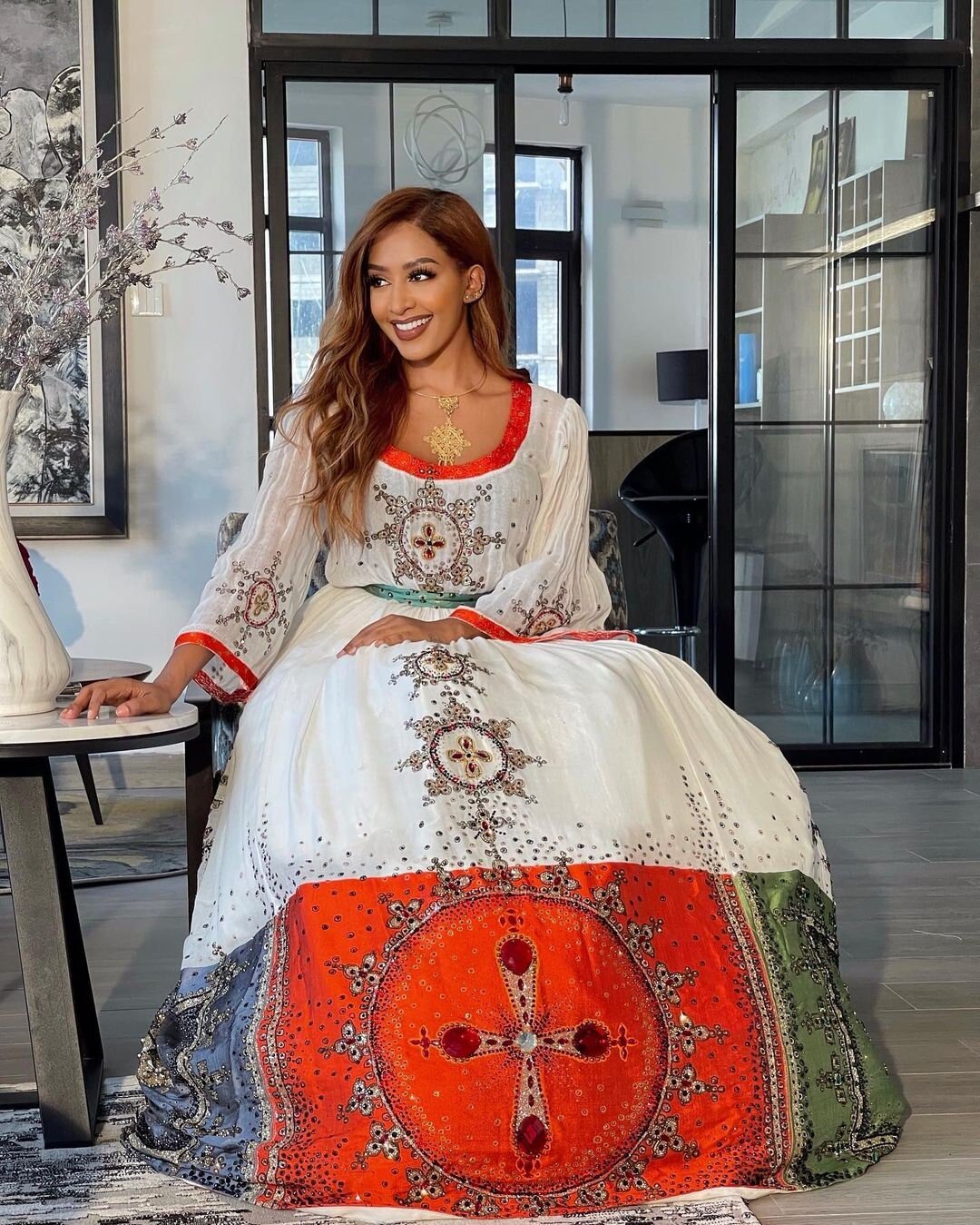 Beautiful Ethiopian Wedding Dress Habesha Dress Handwoven Habesha Kemis Modern Habesha Libs Eritrean Dress ሀበሻ ቀሚስ ሀበሻ ልብስ