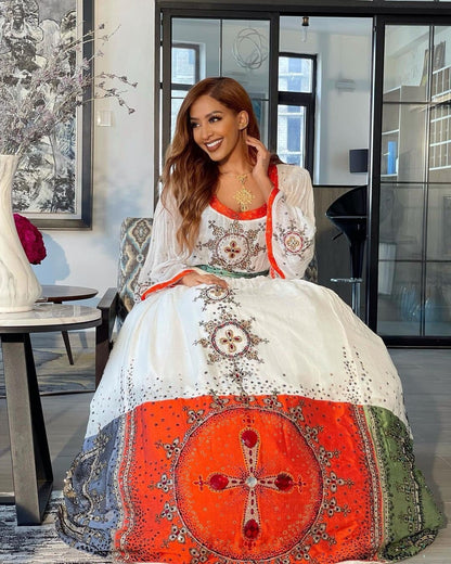 Beautiful Ethiopian Wedding Dress Habesha Dress Handwoven Habesha Kemis Modern Habesha Libs Eritrean Dress ሀበሻ ቀሚስ ሀበሻ ልብስ