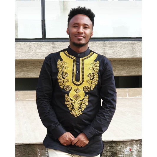 Handwoven Black Habesha Shirt For Men Ethiopian Cloth Exquisite Habesha shirt Habesha Libs ሀበሻ