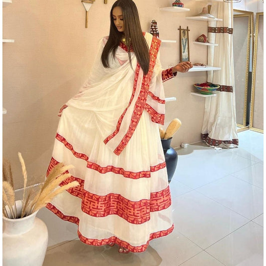Beautiful Habesha Dress For New Year Handwoven Habesha Kemis Modern Traditional Dress Eritrean Dress ሀበሻ ቀሚስ ሀበሻ ልብስ