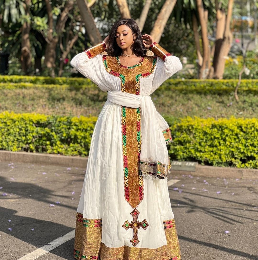 Ethiopian Traditional Dress Modern Habesha Dress Handwoven Habesha Kemis Eritrean Dress ሀበሻ ቀሚስ ሀበሻ ልብስ