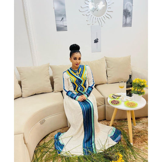 Beautiful Habesha Dress Handwoven Habesha Kemis Ethiopian Traditional Dress Eritrean Dress ሀበሻ ቀሚስ ሀበሻ ልብስ