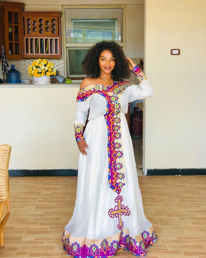 Gorgeous Habesha Kemis Handwoven Habesha Dress Ethiopian Traditional Dress Modern Habesha Libs Eritrean Dress ሀበሻ ቀሚስ ሀበሻ ልብስ