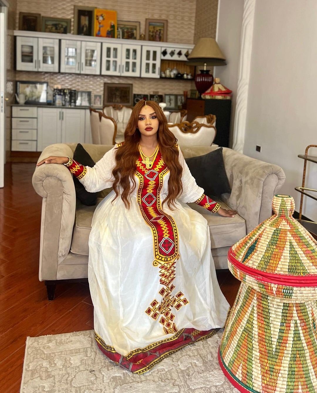 Beautiful Ethiopian Traditional Dress Modern Habesha Dress Handwoven Habesha Kemis Eritrean Dress ሀበሻ ቀሚስ ሀበሻ ልብስ