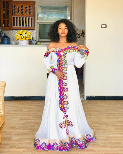 Gorgeous Habesha Kemis Handwoven Habesha Dress Ethiopian Traditional Dress Modern Habesha Libs Eritrean Dress ሀበሻ ቀሚስ ሀበሻ ልብስ