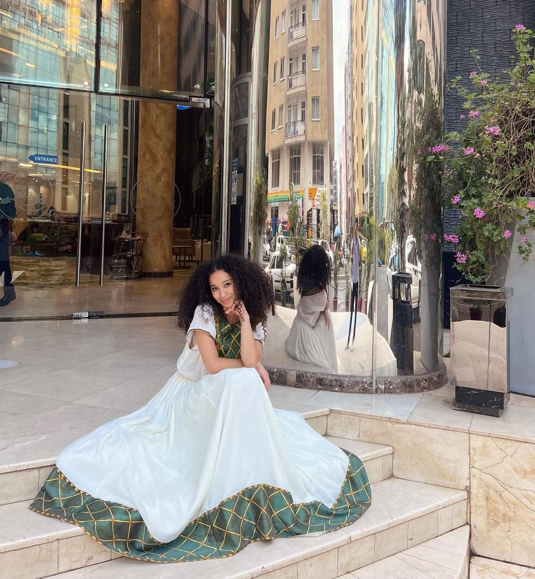 Modern Habesha Dress Ethiopian Traditional Dress Handwoven Habesha Libs Modern Habesha Kemis Eritrean Dress ሀበሻ ቀሚስ ሀበሻ ልብስ