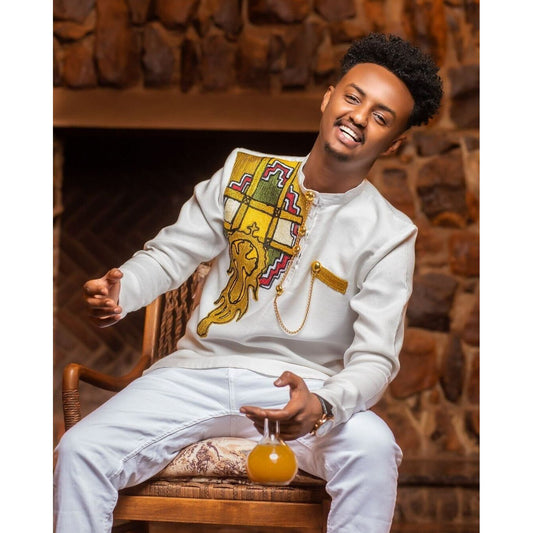 Modern Habesha Shirt For Men Habesha Libs Ethiopian Cloth Simple Habesha shirt ሀበሻ