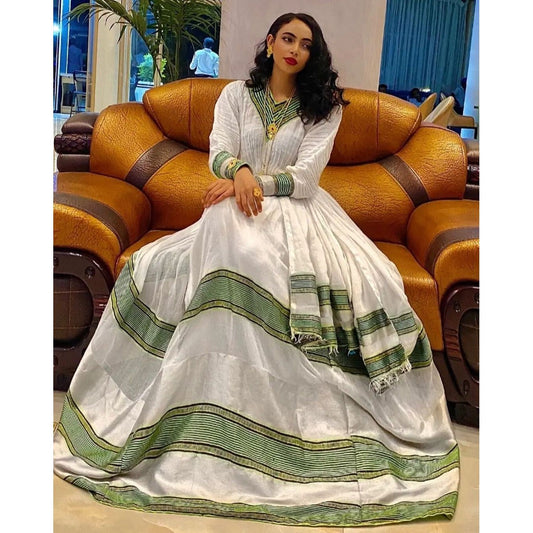 Gorgeous Ethiopian Dress Habesha Dress Women's Dress Habesha Kemis Eritrean Dress Women's Style ሀበሻ ቀሚስ ሀበሻ ልብስ