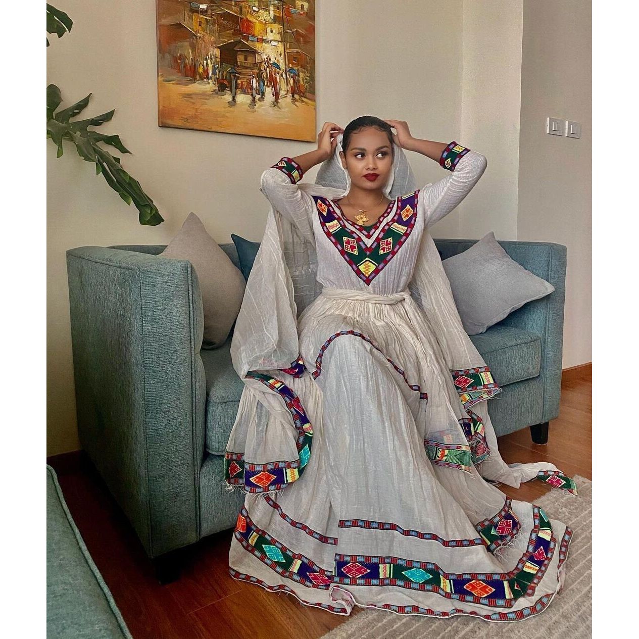 Beautiful Ethiopian Dress Habesha Dress Women's Dress Habesha Kemis Eritrean Dress Women's Style ሀበሻ ቀሚስ ሀበሻ ልብስ