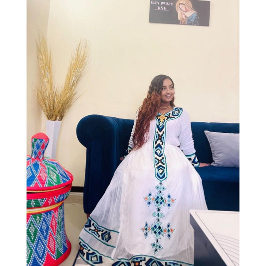 Modern Ethiopian Dress Beautiful Habesha Dress Women's Dress Habesha Kemis Eritrean Dress Women's Style ሀበሻ ቀሚስ ሀበሻ ልብስ