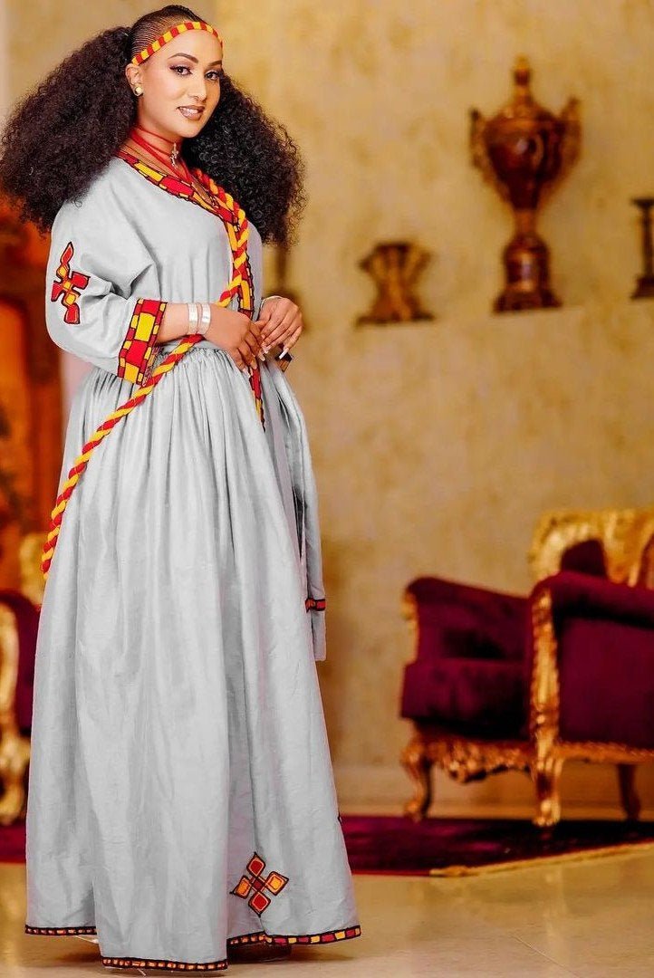 Elegant Habesha Dress Traditional Ethiopian Dress Habesha Dress Handwoven Habesha Kemis Eritrean Dress Ashenda Dress ሀበሻ ቀሚስ ሀበሻ ልብስ