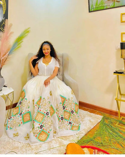 Gorgeous Habesha Dress Ethiopian Traditional Dress Handwoven Habesha Libs Modern Habesha Kemis Eritrean Dress ሀበሻ ቀሚስ ሀበሻ ልብስ