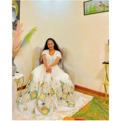Gorgeous Habesha Dress Ethiopian Traditional Dress Handwoven Habesha Libs Modern Habesha Kemis Eritrean Dress ሀበሻ ቀሚስ ሀበሻ ልብስ