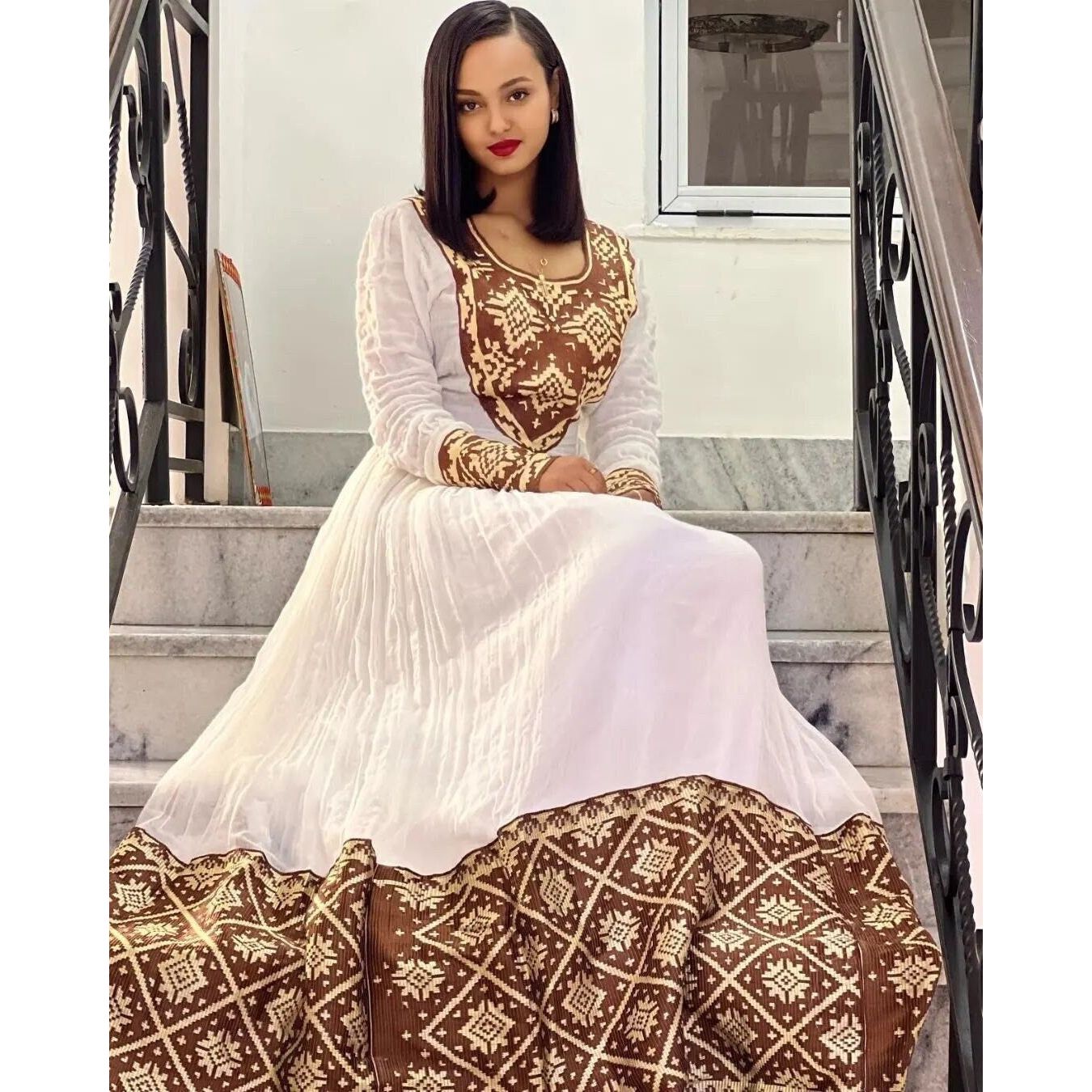 Modern Ethiopian Dress Women's Dress Habesha Dress Habesha Kemis Eritrean Dress Women's Style ሀበሻ ቀሚስ ሀበሻ ልብስ