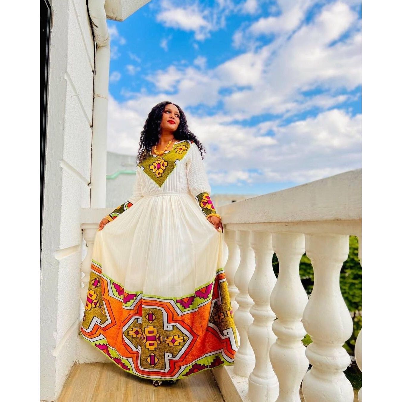 Modern Ethiopian Dress Simple Habesha Dress Women's Dress Habesha Kemis Eritrean Dress Women's Style ሀበሻ ቀሚስ ሀበሻ ልብስ