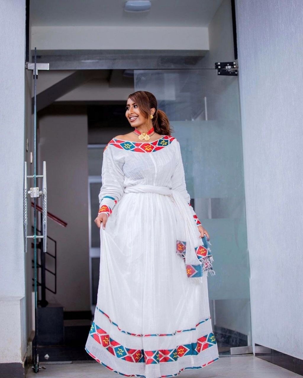 Simple Ethiopian Dress Beautiful Habesha Dress Women's Dress Modern Habesha Kemis Eritrean Dress Women's Style ሀበሻ ቀሚስ ሀበሻ ልብስ