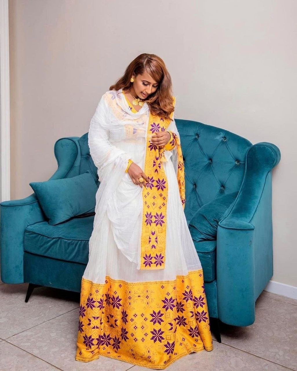 Exquisite Habesha Dress Modern Habesha Kemis Simple Ethiopian Dress Women's Dress Eritrean Dress Women's Style ሀበሻ ቀሚስ ሀበሻ ልብስ
