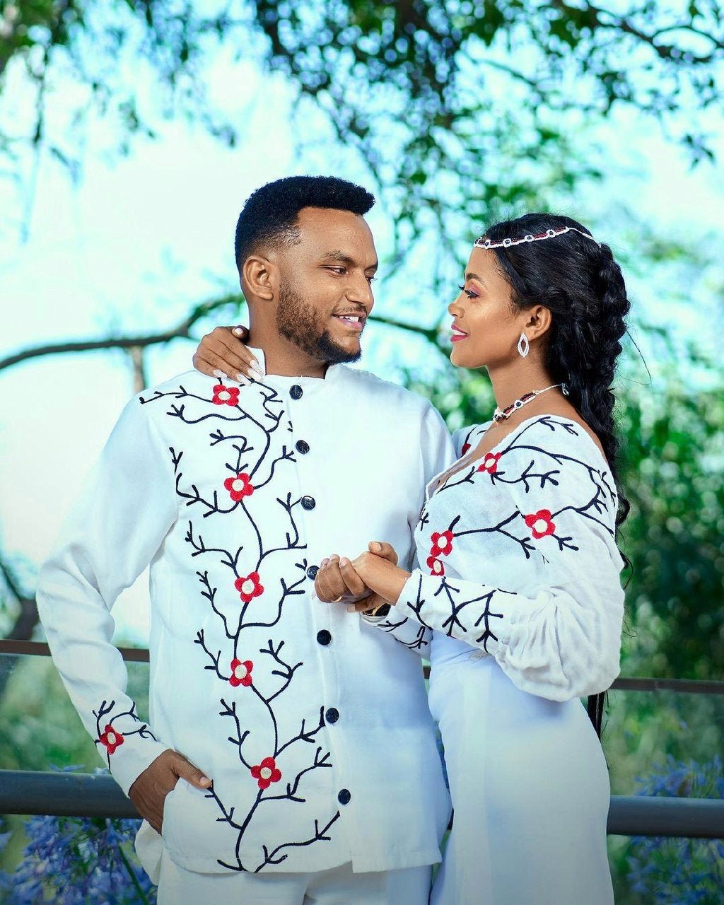 Modern Oromo Couples' Outfit With Accessories Wedding Oromo Dress Design ሀበሻ ቀሚስ ሀበሻ ልብስ