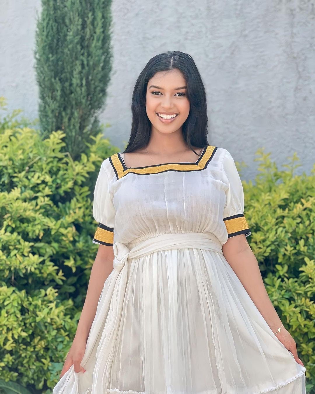 Black with yellow habesha kemis design modern habesha dress ሀበሻ ቀሚስ ሀበሻ ልብስ