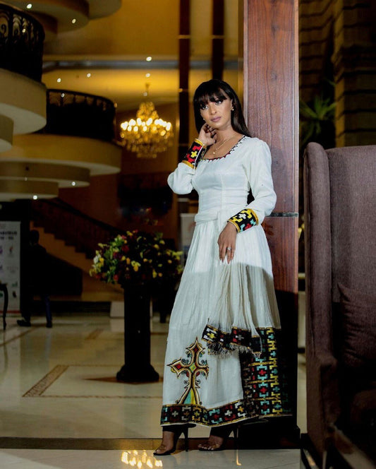 Black design habesha dress modern Ethiopian dress