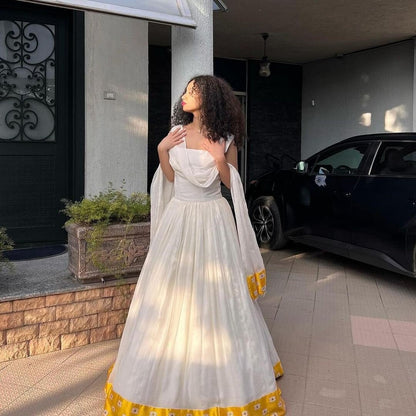 Simple yellow Habesha Dress Habesha Kemis Habesha Libs es0076