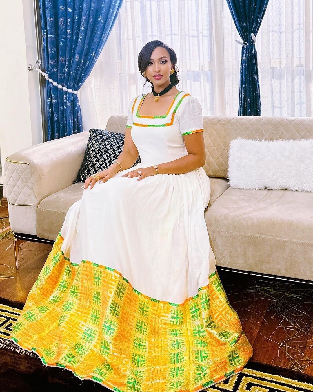Gorgeous Wide Vibrant Design Habesha Dress Modern Habesha Kemis Design Habesha Libs es00108