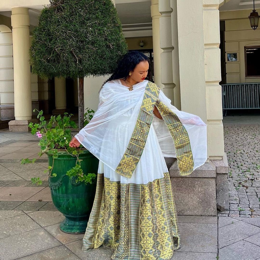 Charming Pattern Habesha Dress Modern Habesha Kemis Design Habesha Libs es00123