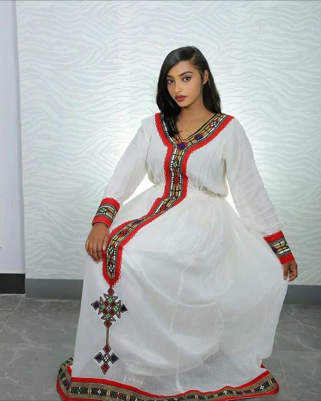 Red Cultural Habesha Dress Modern Habesha Kemis Habesha Libs es00150