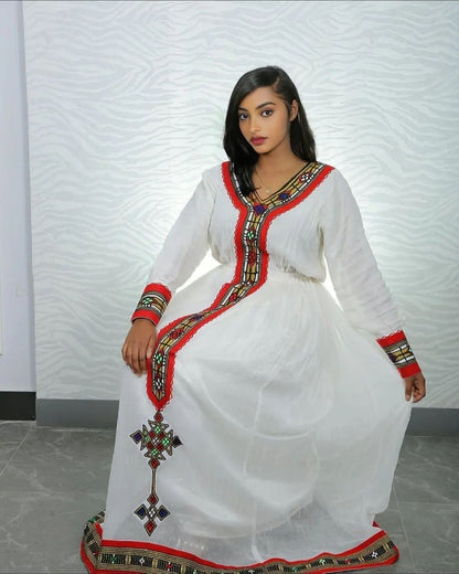 Red Cultural Habesha Dress Modern Habesha Kemis Habesha Libs es00150