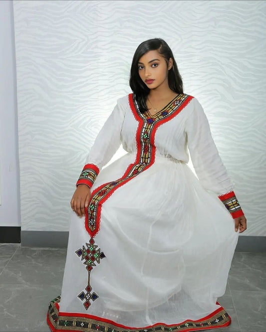 Red Cultural Habesha Dress Modern Habesha Kemis Habesha Libs es00150