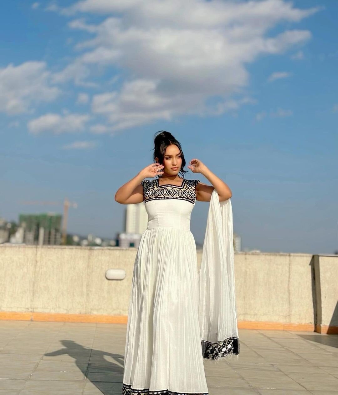 Timeless Habesha Dress Modern Black Pattern Design Habesha Kemis