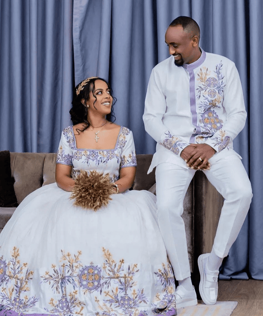 Stunning Habesha Couples Ensemble for Weddings Habesha Wedding Outfit Matching Couples Outfit