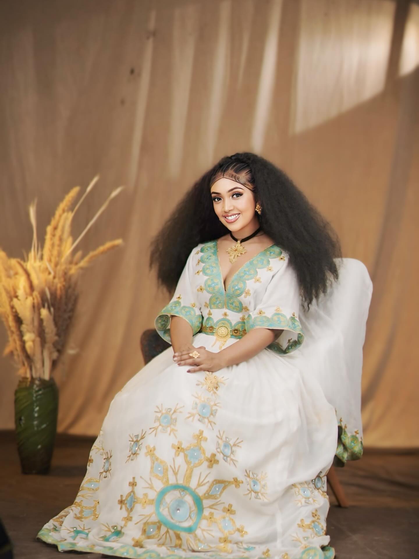 Beautiful Habesha Kemis Cultural Embroidery Habesha Dress For Wedding Traditional Ethiopian Dress 242